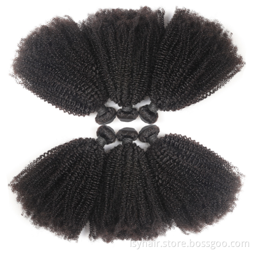 Afro Kinky Curly Hair 3 Bundles Brazilian Hair 100% Remy Human Hair Bundles Extensions 8-30inch Natural Double Weft Weave